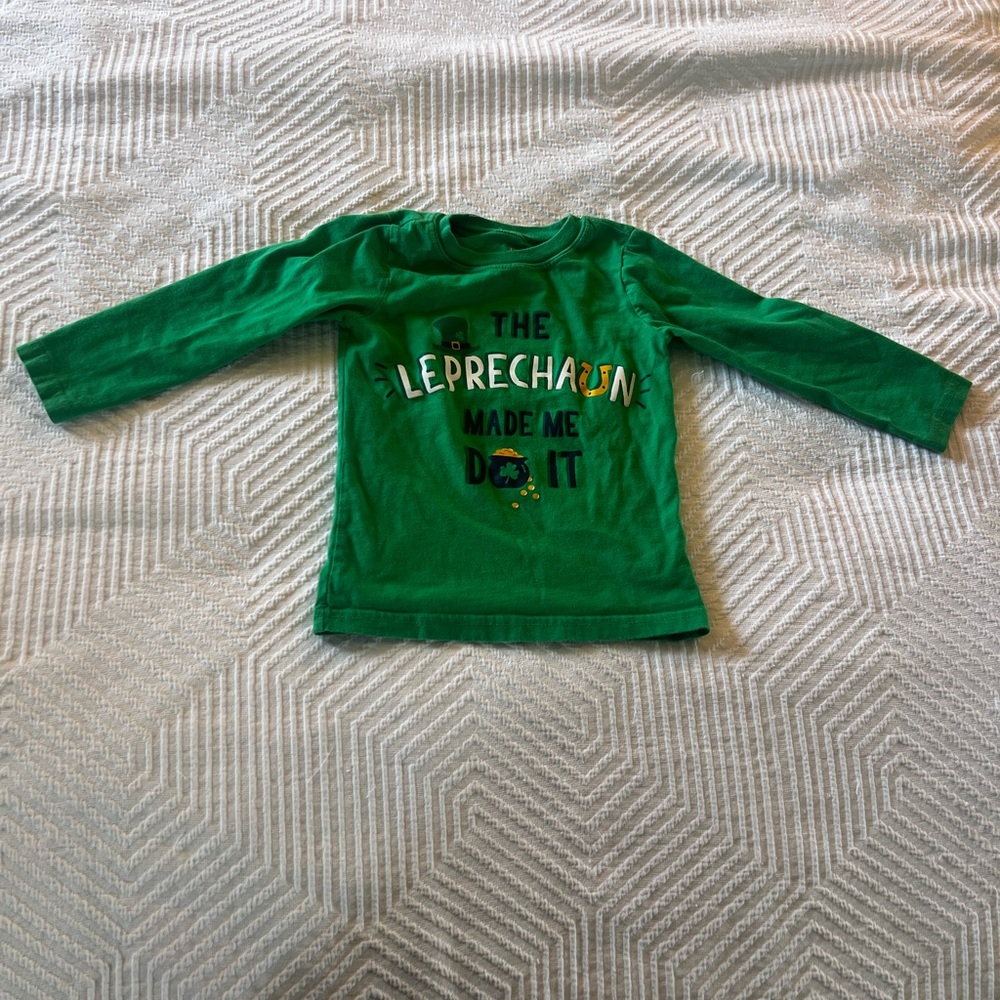 Carter's Green Long Sleeve Tee with St. Patrick’s‎ Day Design